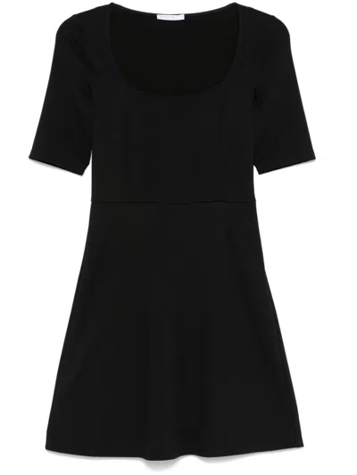 Patrizia Pepe Flared Mini Dress In Black