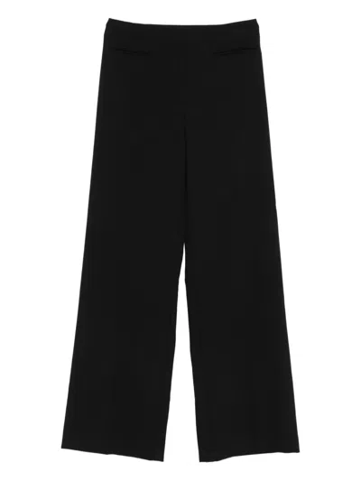 Patrizia Pepe Flat-front Trousers In Black