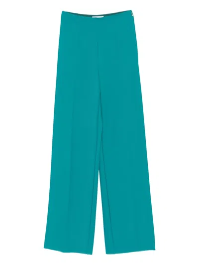 Patrizia Pepe Flat-front Trousers In Green