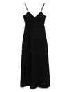 Patrizia Pepe Floor-length Black Dress With Minimalist Design In Black