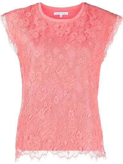 Patrizia Pepe Floral Lace Short-sleeve T-shirt In Pink