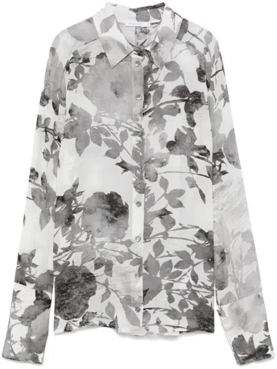 Patrizia Pepe Floral-print Blouse In Grey