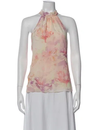 Pre-owned Patrizia Pepe Floral Print Halterneck Top W/ Tags In Pink
