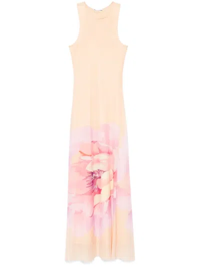 Patrizia Pepe Floral-print Maxi Dress In Orange