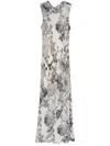 Patrizia Pepe Floral-print Midi Dress In Grey
