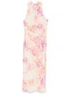 Patrizia Pepe Floral-print Midi Dress In Pink