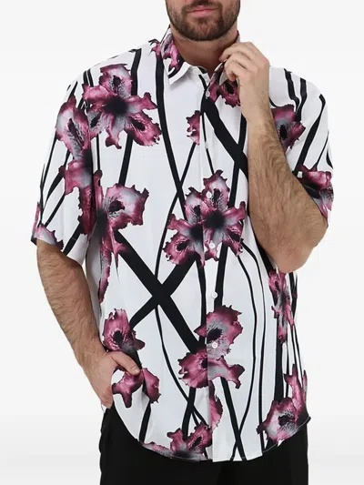 Patrizia Pepe Floral-print Short-sleeve Shirt In Multi