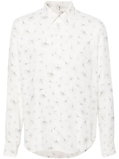 Patrizia Pepe Floral-print Textured Shirt In White