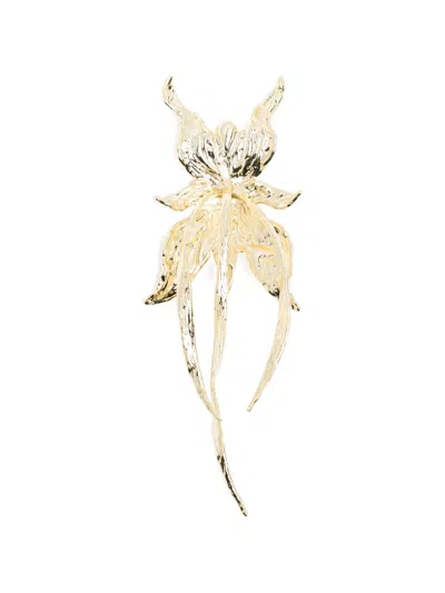 Patrizia Pepe Flower Brooch In Gold