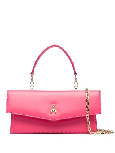 Patrizia Pepe Fly Bamby Foldover Leather Bag In Pink