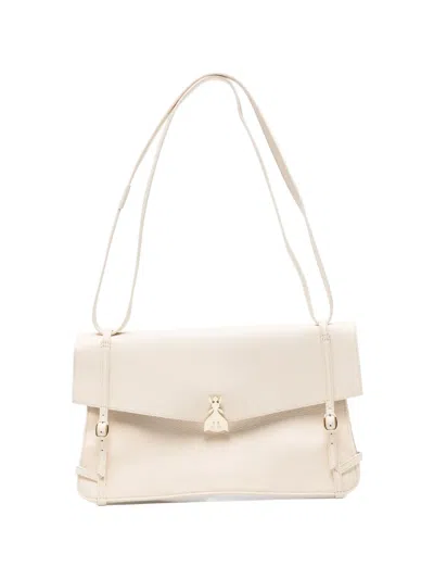 Patrizia Pepe Fly Bamby Jour Leather Shoulder Bag In Neutral