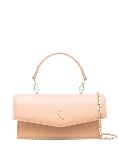 Patrizia Pepe Fly Bamby Leather Shoulder Bag In Neutrals