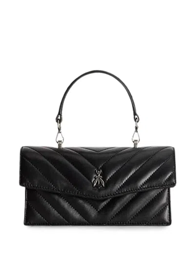 Patrizia Pepe Fly Bamby Quilted Shoulder Bag In Black