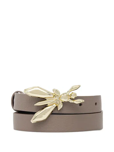 Patrizia Pepe Fly Buckle Belt In Neutral