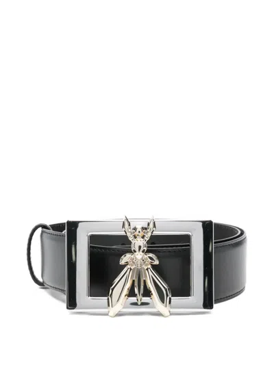 Patrizia Pepe Fly-buckle Leather Belt In Black