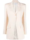 Patrizia Pepe Fly-buckle Twill Blazer In Neutrals