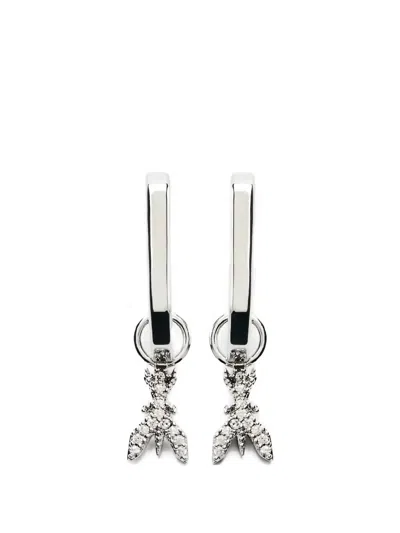 Patrizia Pepe Fly Detail Hoop Earrings In Transparent