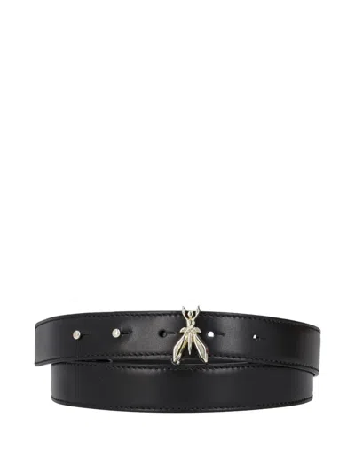 Patrizia Pepe Fly-embellished Leather Belt In Black