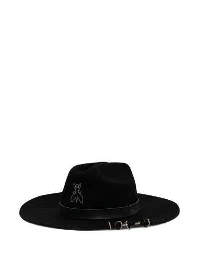 Patrizia Pepe Fly Embroidered-motif Hat In Black