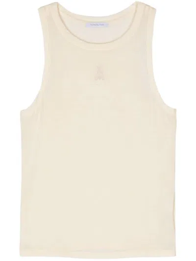 Patrizia Pepe Fly-embroidered Tank Top In Neutrals