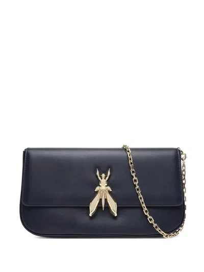 Patrizia Pepe Fly Leather Clutch Bag In Black