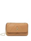 Patrizia Pepe Fly Leather Shoulder Bag In Neutrals