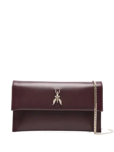 Patrizia Pepe Fly-logo Clutch Bag In Red