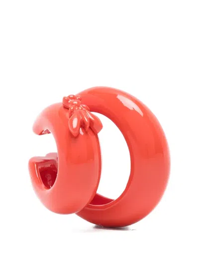 Patrizia Pepe Fly-logo Earcuff In Red