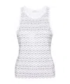 Patrizia Pepe Fly-monogram Crystal-embellished Tank Top In White
