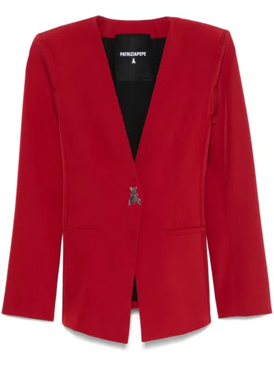 Patrizia Pepe Fly-motif Blazer In Red