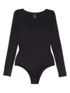 Patrizia Pepe Fly-motif Bodysuit In Black