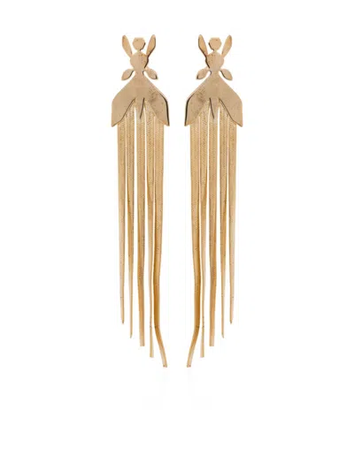 Patrizia Pepe Fly-motif Drop Earrings In Gold