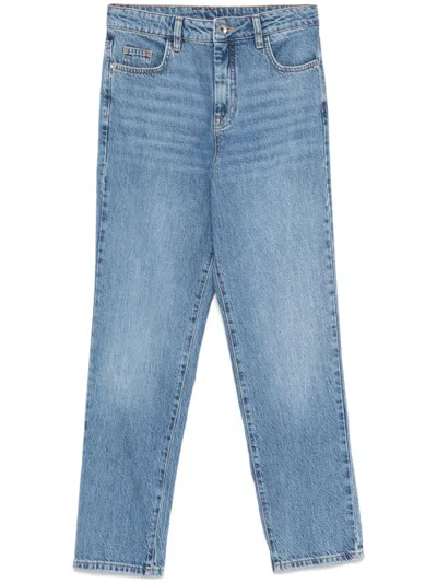 Patrizia Pepe Fly-motif Jeans In Blue
