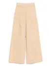 Patrizia Pepe High-waisted Wide-leg Pants With Flattering Drapery In Neutral