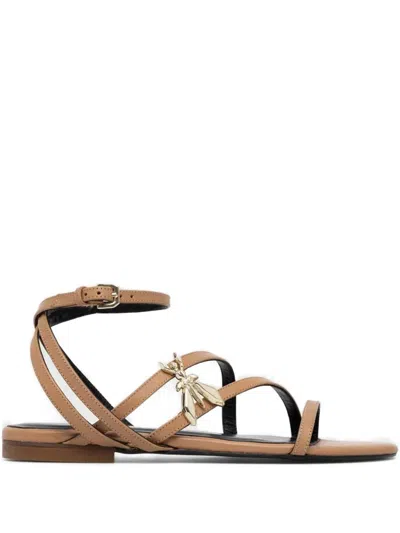 Patrizia Pepe Fly-motif Strappy Sandals In Brown