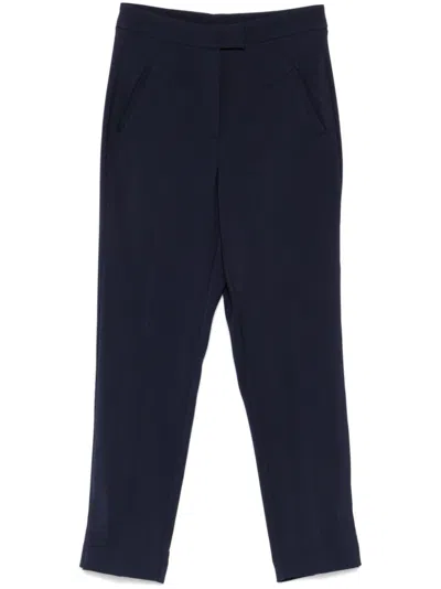 Patrizia Pepe Fly-motif Trousers In Blue