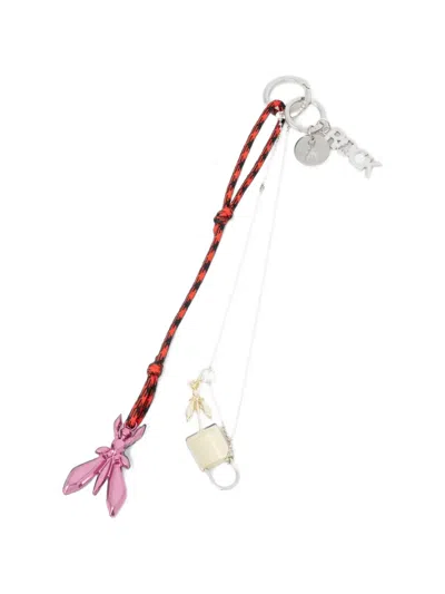 Patrizia Pepe Fly Padlock Keyring In Multi