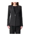 Patrizia Pepe Fly Patterned Suit Jacket In Black