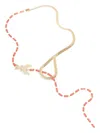 Patrizia Pepe Fly-pendant Multi-chain Necklace In Gold