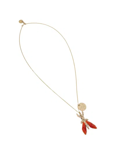 Patrizia Pepe Fly-pendant Necklace In Gold