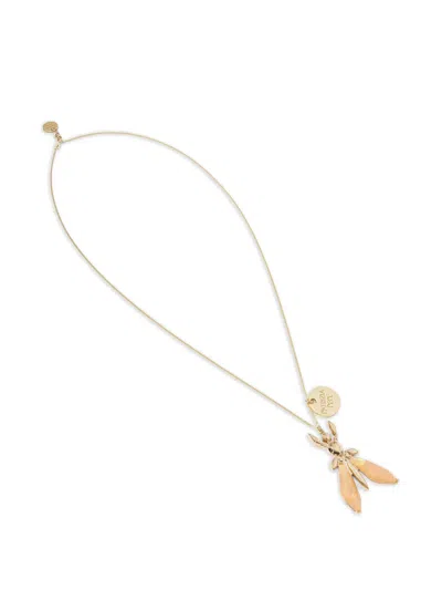 Patrizia Pepe Fly-pendant Necklace In Gold