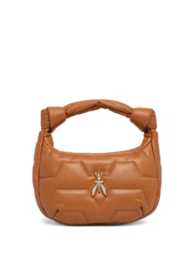 Patrizia Pepe Fly-plaque Quilted Tote Bag In Brown