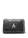 Patrizia Pepe Fly-plaque Shoulder Bag In Black