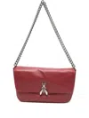 Patrizia Pepe Fly-plaque Shoulder Bag In Red