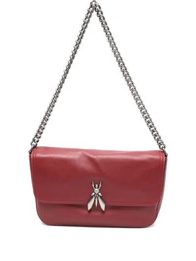 Patrizia Pepe Fly-plaque Shoulder Bag In Red