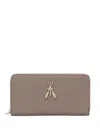 Patrizia Pepe Fly-plaque Zipped Wallet In Neutral