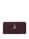 Patrizia Pepe Fly-plaque Zipped Wallet In Brown