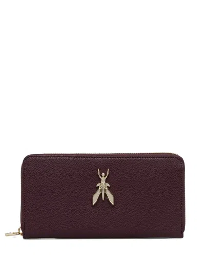 Patrizia Pepe Fly-plaque Zipped Wallet In Brown