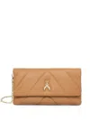 Patrizia Pepe Fly Quilted Clutch Bag In Neutrals