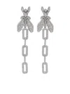 Patrizia Pepe Fly Rhinestone-embellished Earrings In Silver